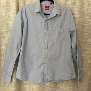 Izod Light Blue Striped Button Down Shirt